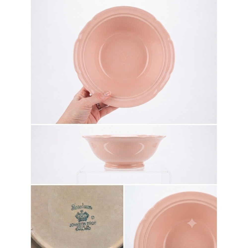 Vintage Set of 11 Grindley Petal Ware Pink Scalloped Bowls England
